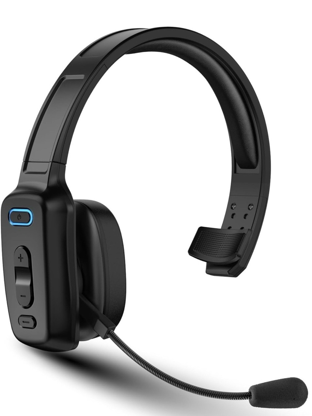 Wireless Over-Ear Headset with Boom Microphone - Black